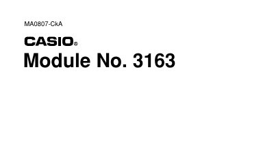 Casio 3163 User Manual - cover page