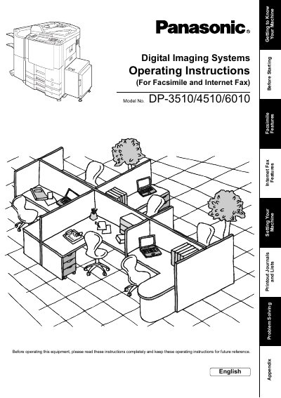 Panasonic DP-3510/4510/6010 Digital Imaging Systems Operating Instructions - cover page