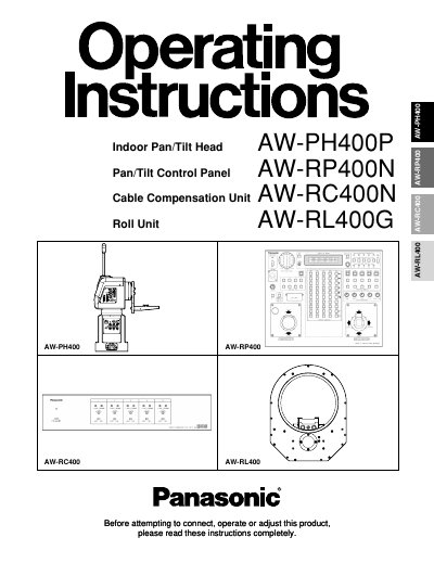Panasonic AW-PH400P/RP400N/RC400N/RL400G Manual