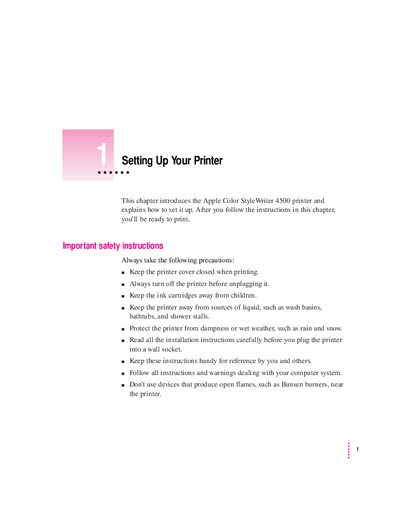 Apple Color StyleWriter 4500 User Guide - cover page