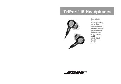 Bose TriPort IE Headphones User Manual - cover page