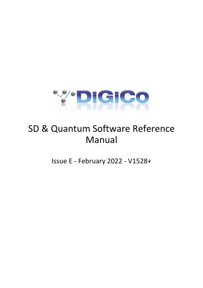 Digico SD & Quantum Software Reference Manual