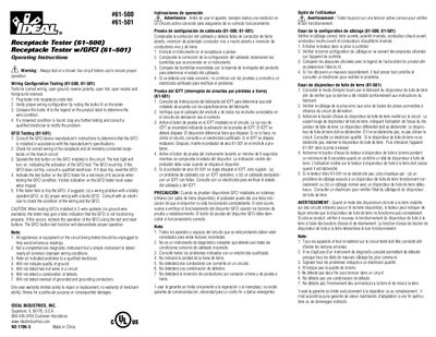 IDEAL 61-500/61-501 Receptacle Tester Operating Instructions - cover page