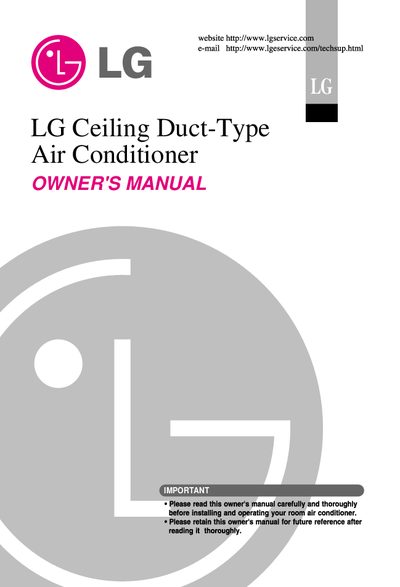 LG Ceiling Duct-Type Air Conditioner Owner's Manual - cover page