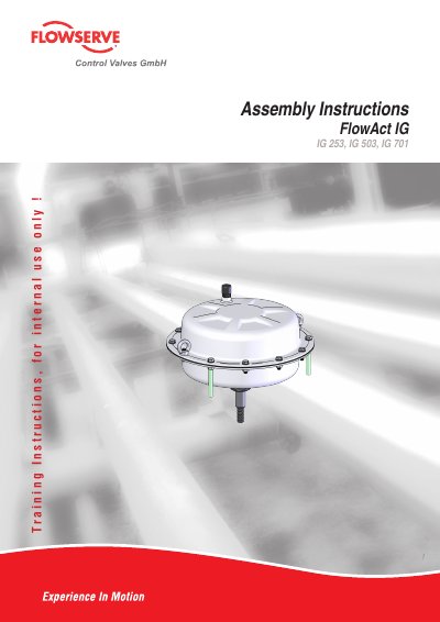 Flowserve IG 253, IG 503, IG 701 Assembly Instructions - cover page