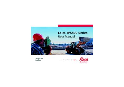 Leica TPS400 Series User Manual - cover page