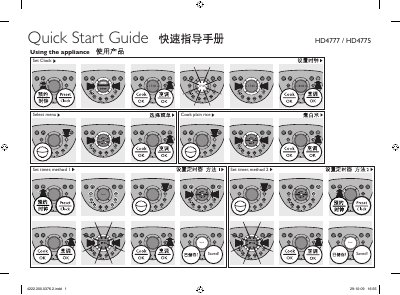 Philips HD4777 / HD4775 Rice Cooker Quick Start Guide