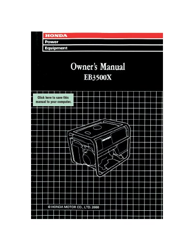 HONDA E900 PORTABLE GENERATOR user manual