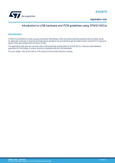 STM32 USB Hardware and PCB Guidelines AN4879