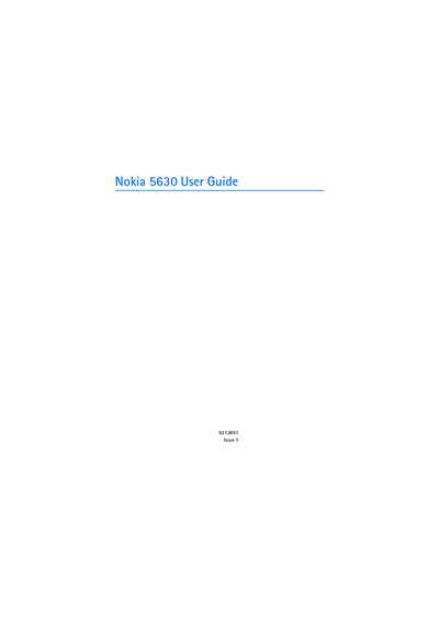 Nokia 5630 User Guide - cover page