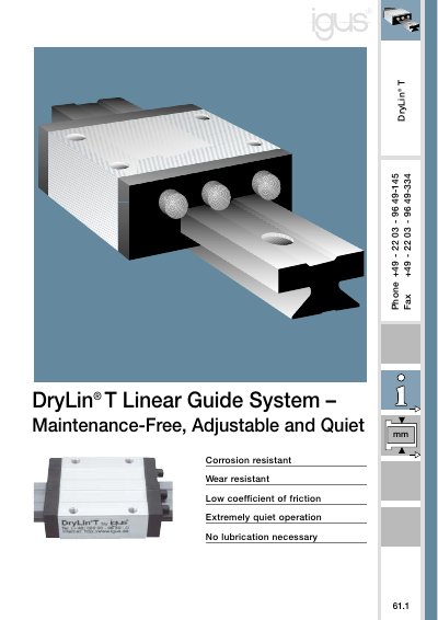 igus DryLin T Linear Guide System Installation Guide - cover page