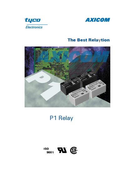 Tyco P1 Relay V23026 Datasheet - cover page