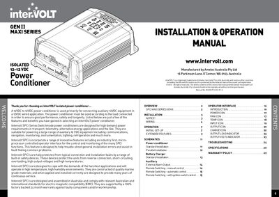 interVOLT SPCi MAXI SERIES GEN II Isolated Power Conditioner Installation & Operation Manual - cover page