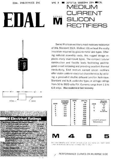 Edal M Series Silicon Rectifier Datasheet - cover page