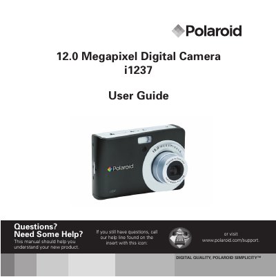 Polaroid i1237 Digital Camera User Manual - cover page