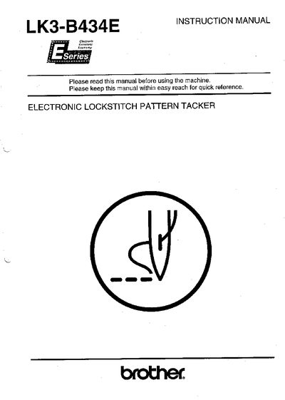 Brother LK3-B434E Instruction Manual - cover page