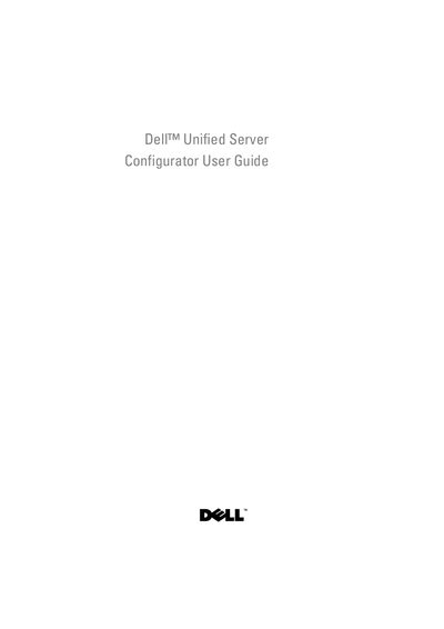Dell Unified Server Configurator User Manual - cover page