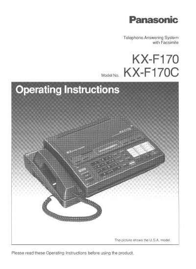 Panasonic KX-F170C Operating Instructions - cover page