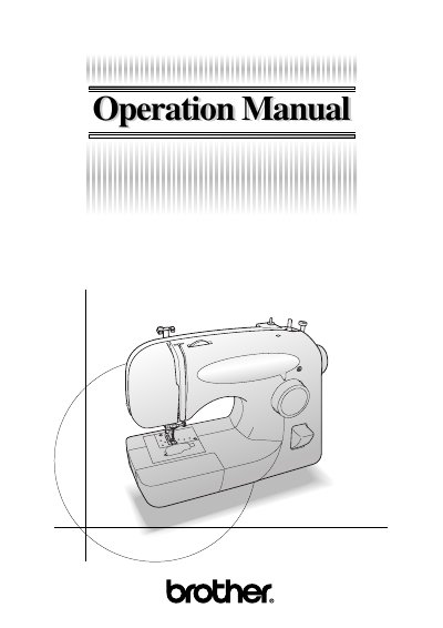 Brother Sewing Machine Operation Manual - cover page