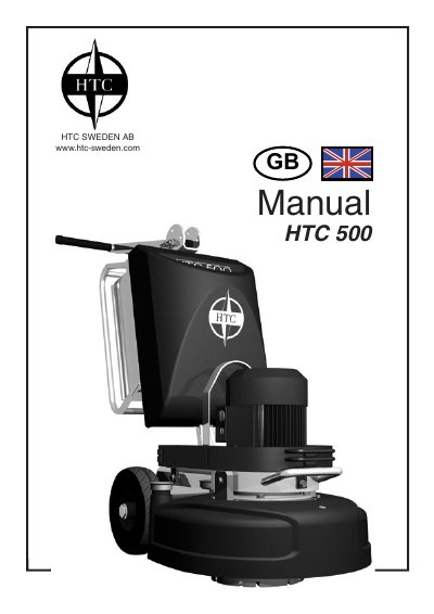 HTC 500 Grinder User Manual - cover page