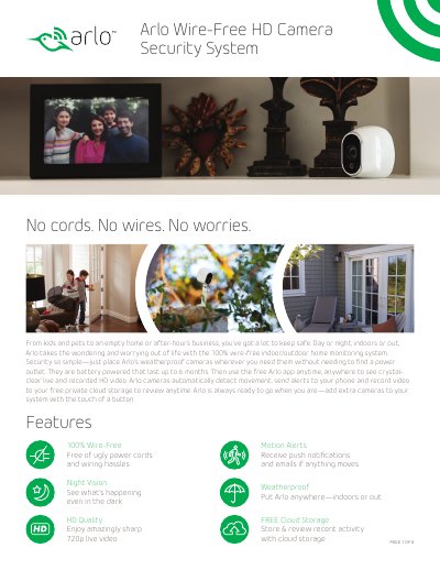 Arlo Wire-Free HD Camera Security System User Manual