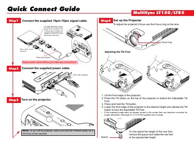 NEC LT150/LT85 User Manual - cover page
