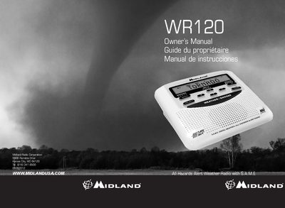 Midland WR-120 All Hazards Weather Radio Owner's Manual - cover page