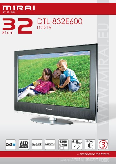 Chimei DTL-832E600 LCD TV Product Leaflet - cover page