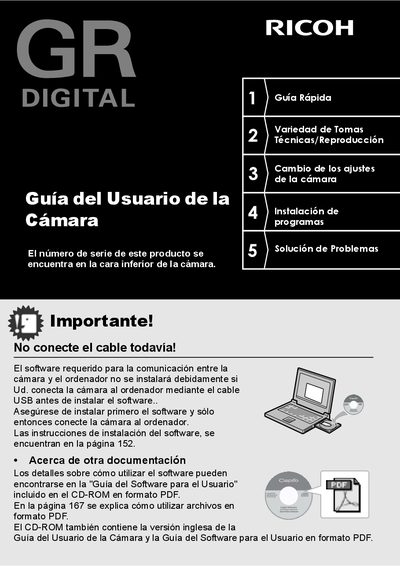 Ricoh GR DIGITAL User Guide - cover page