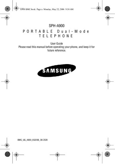 Samsung SPH-A900 User Guide - cover page