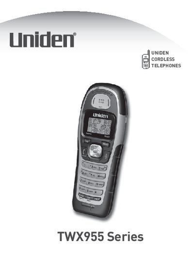 Uniden TWX955 Series Waterproof Accessory Handset User Manual - cover page