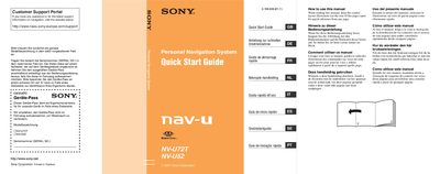 Sony NV-U72T / NV-U52 Quick Start Guide - cover page