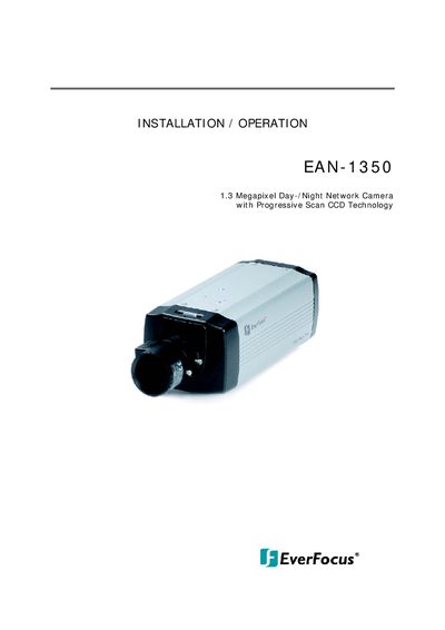 EverFocus EAN-1350 Network Camera Installation and Operation Manual - cover page
