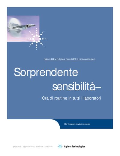 Agilent 6400 Series Triple Quadrupole LC/MS Systems Product Leaflet - cover page