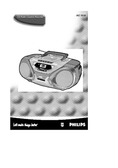 Philips AZ 1030 CD Radio Cassette Recorder User Guide - cover page