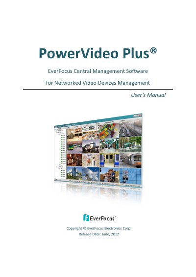 EverFocus PowerVideo Plus Central Management Software User's Manual - cover page