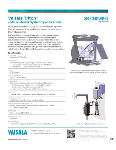 Vaisala Triton Mirror Heater System Specifications