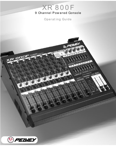 Peavey XR 800F Powered Mixer Operating Guide - cover page