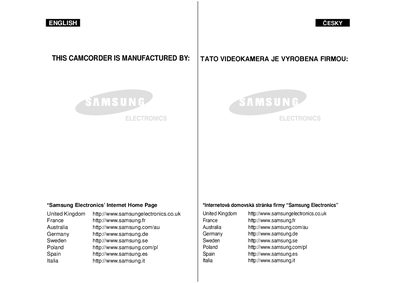 Samsung VP-D351(i)/D352(i)/D353(i)/D354(i)/D355(i) Camcorder User Manual - cover page