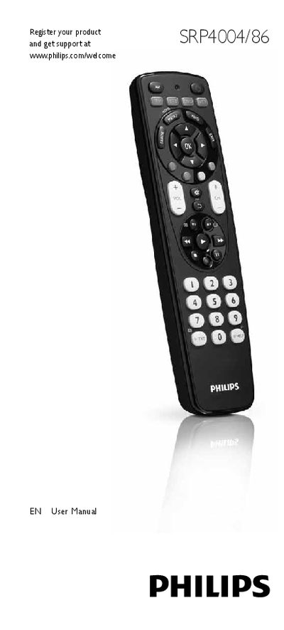 Philips SRP4004/86 Universal Remote Control User Manual - cover page