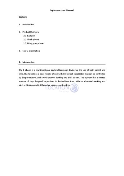 b Phone User Manual - cover page