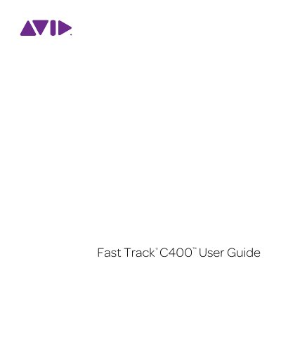Avid Fast Track C400 User Guide - cover page