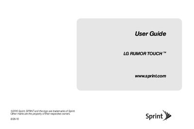 LG Rumor Touch User Guide - cover page