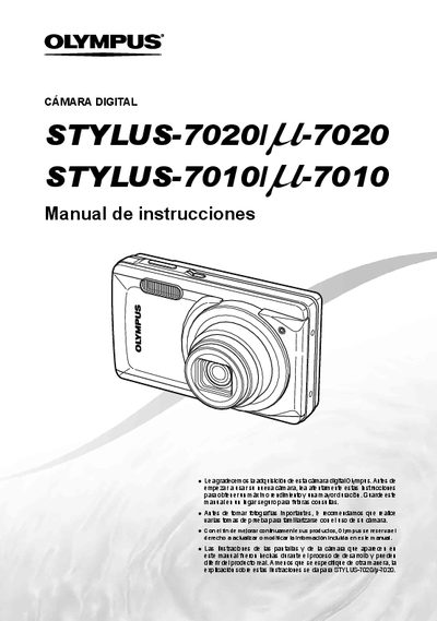 OLYMPUS STYLUS-7020/ -7020 STYLUS-7010/ -7010 USER'S Manual - cover page