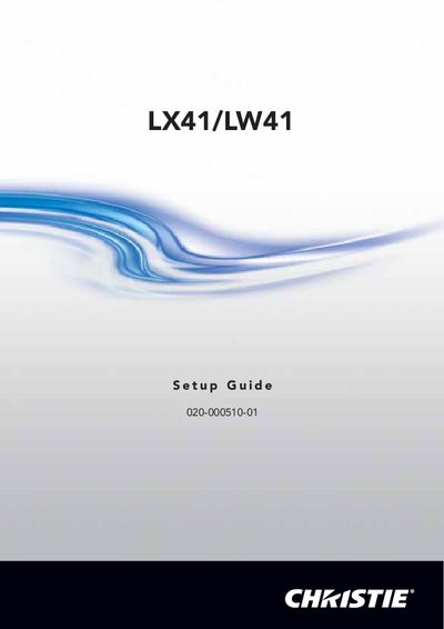 Christie LX41/LW41 Projector Setup Guide - cover page
