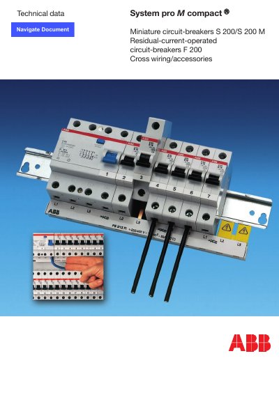 ABB S 200/S 200 M Miniature Circuit-Breaker Cross Wiring Accessories Handbook - cover page