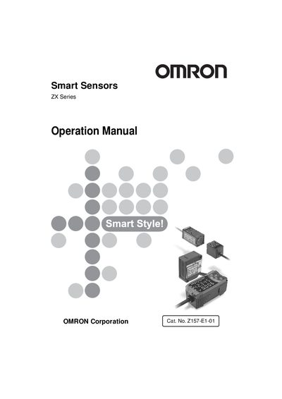 Omron ZX Series Smart Sensors Operation Manual - cover page