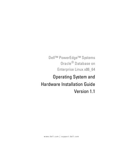 Dell PowerEdge Systems Oracle Database on Enterprise Linux x86_64 Operating System and Hardware Installation Guide - cover page