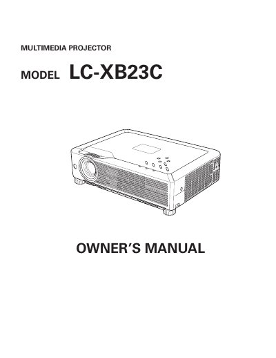 EIKI LC-XB23C Multimedia Projector Owner's Manual - cover page