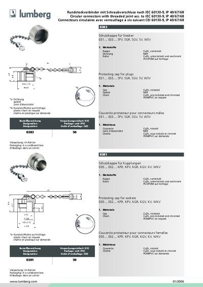 Lumberg Circular Connectors with Threaded Joint IEC 60130-9 Product Leaflet - cover page